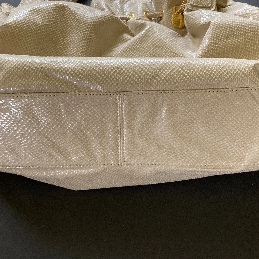 Big Buddha Snake Embossed Double Handle Satchel/Pale Green/NEW/NEVER USED!